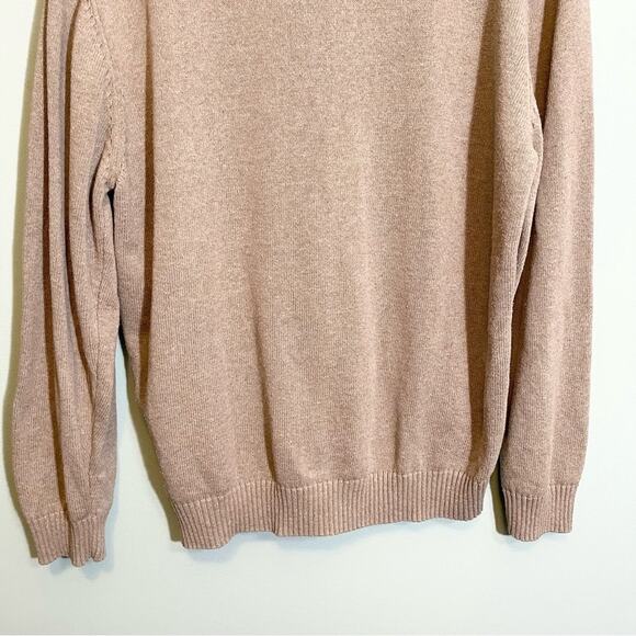 U.S. Polo Assn. Men's Tan 1/4 Zip Stand-Up Collar Long Sleeve Ribbed Sweater XXL - Picture 11 of 16